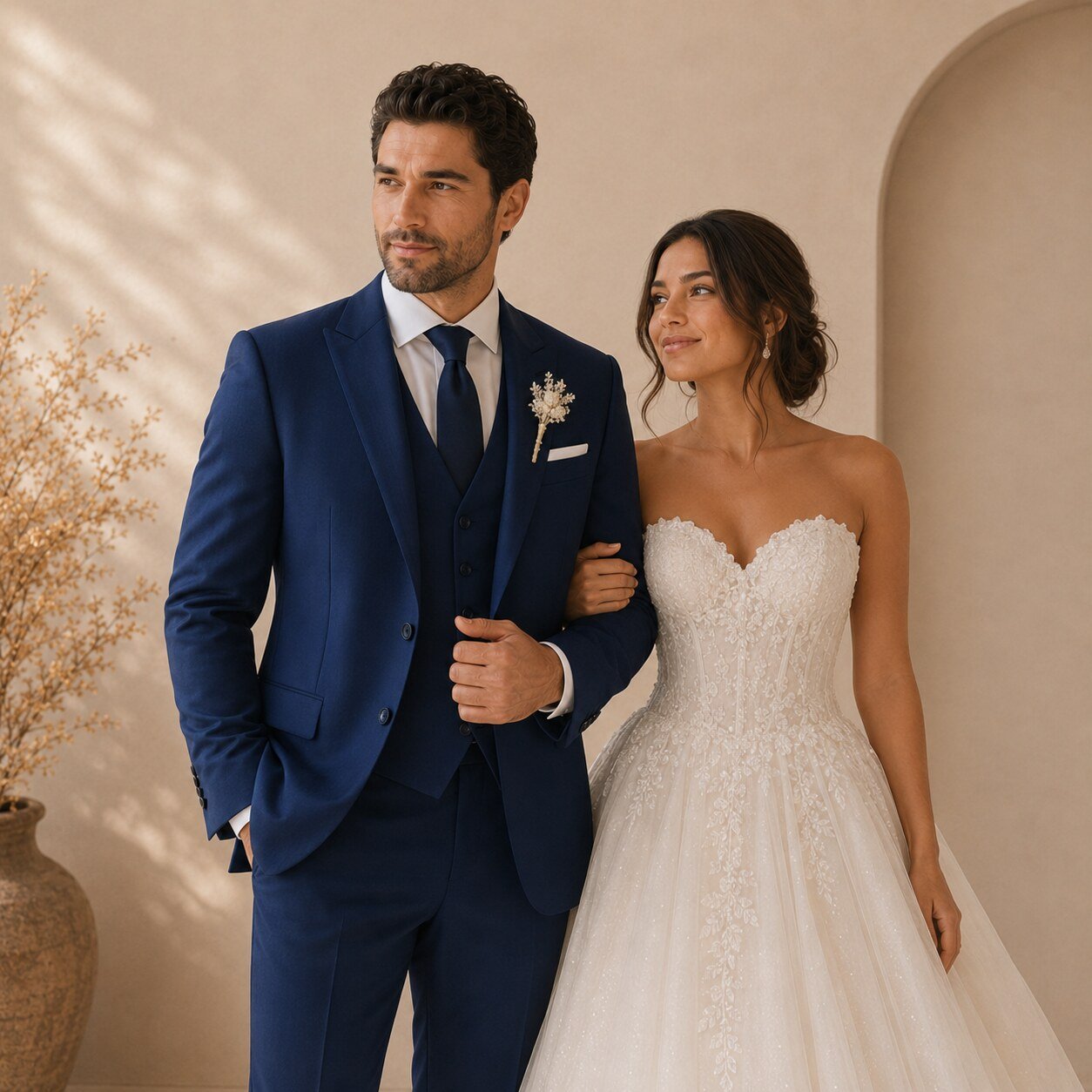 Traje y vestido para casamientos