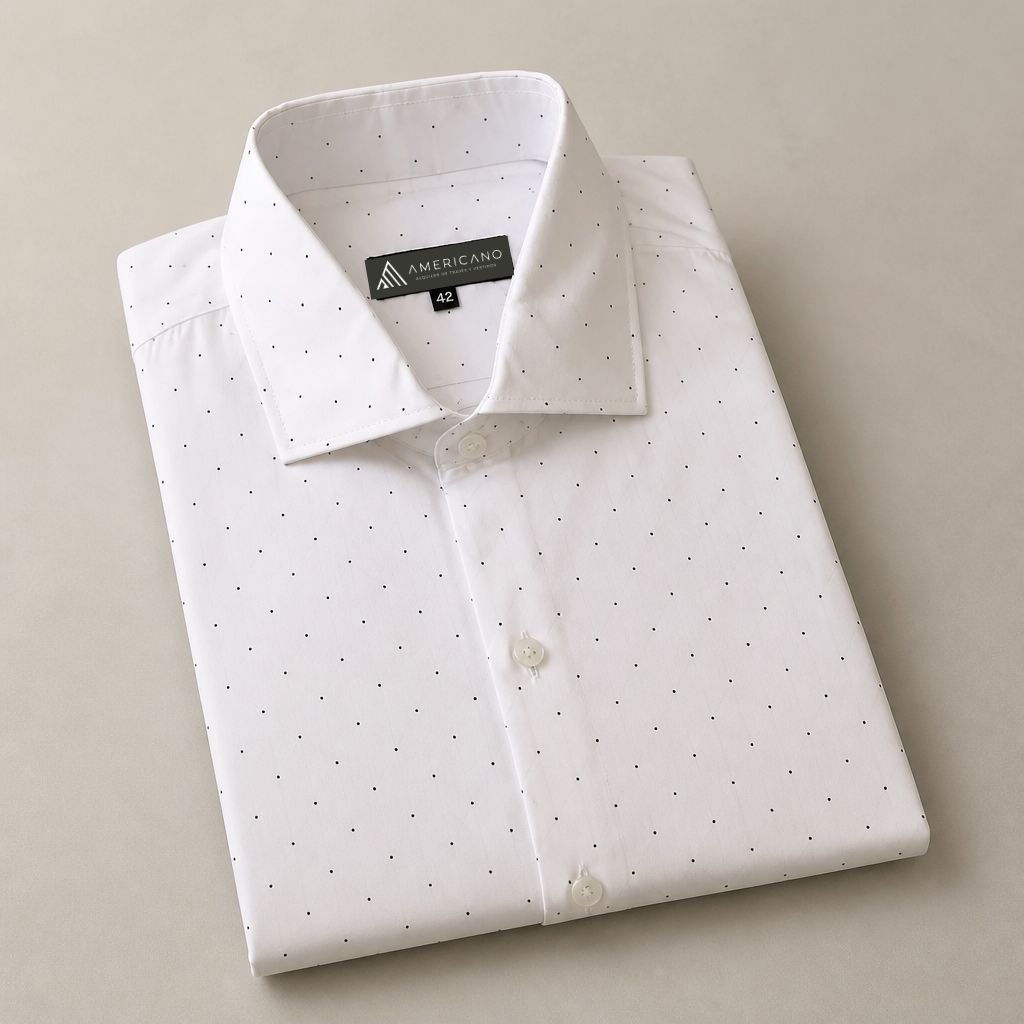Camisa Turín blanca con puntos negros