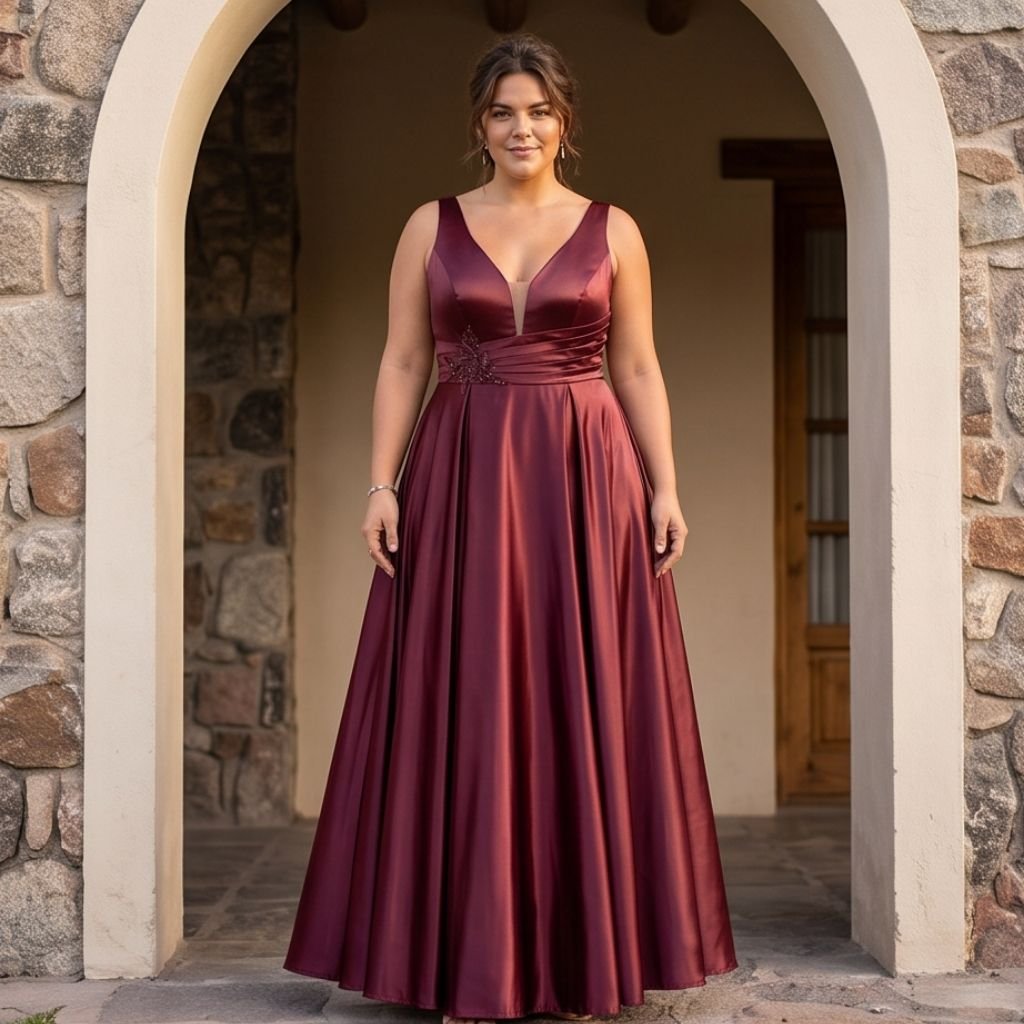 Vestido Antonia bordó