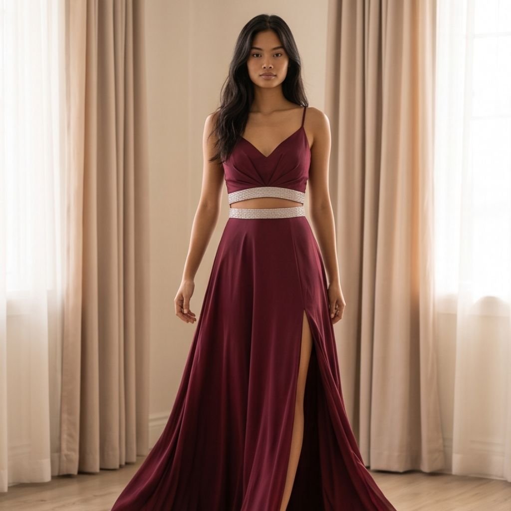 Vestido Eugenia bordó